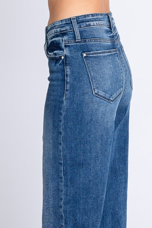 High Rise Comfort Stretch Wide Leg Jeans
