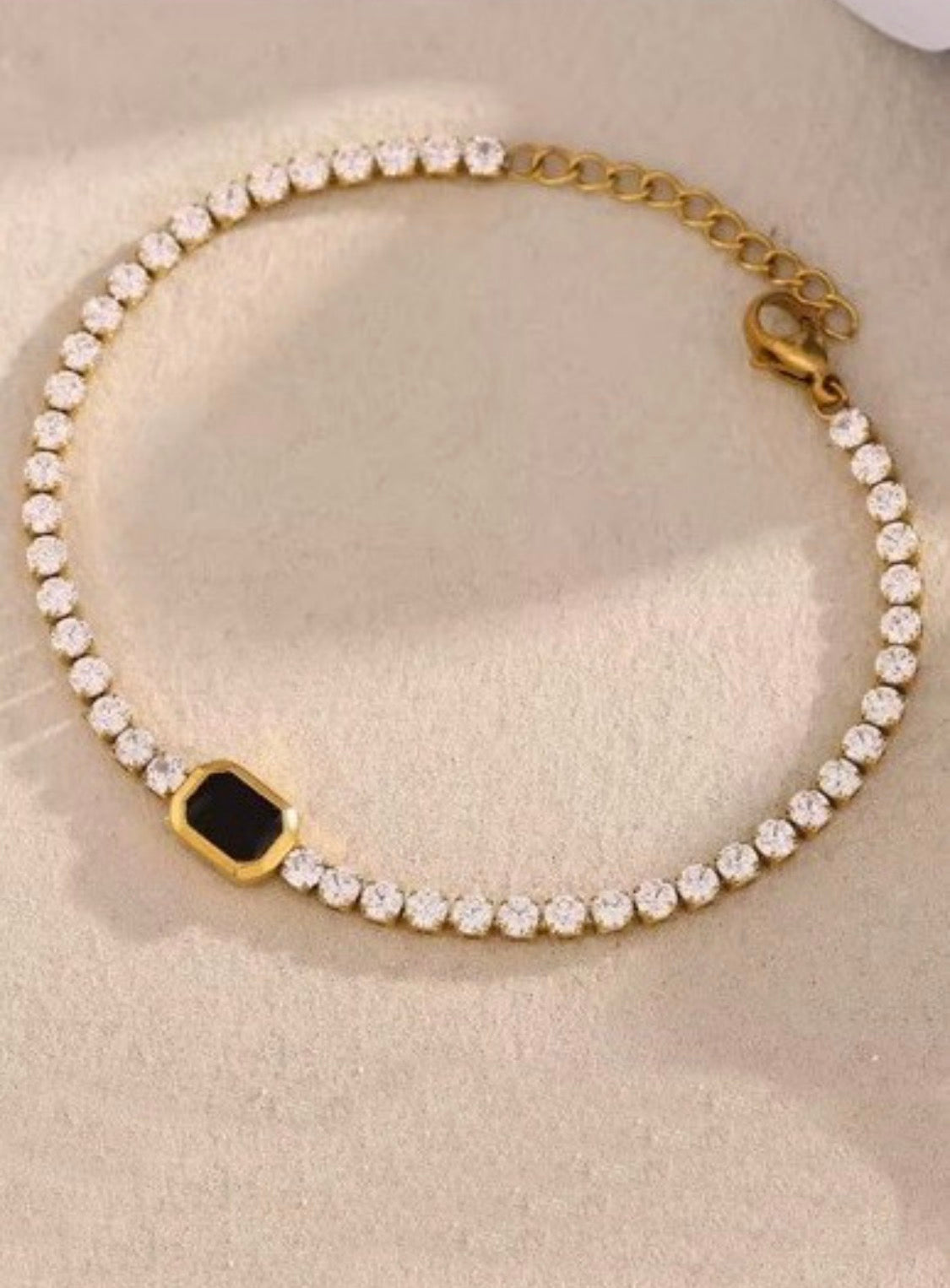 Black stone diamond bracelet