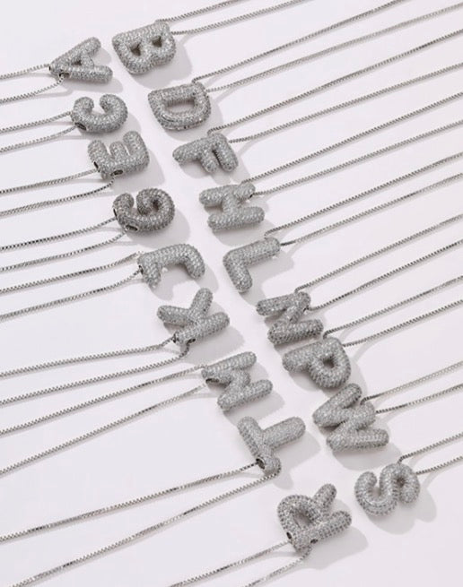 Rhinestone Bubble Initials
