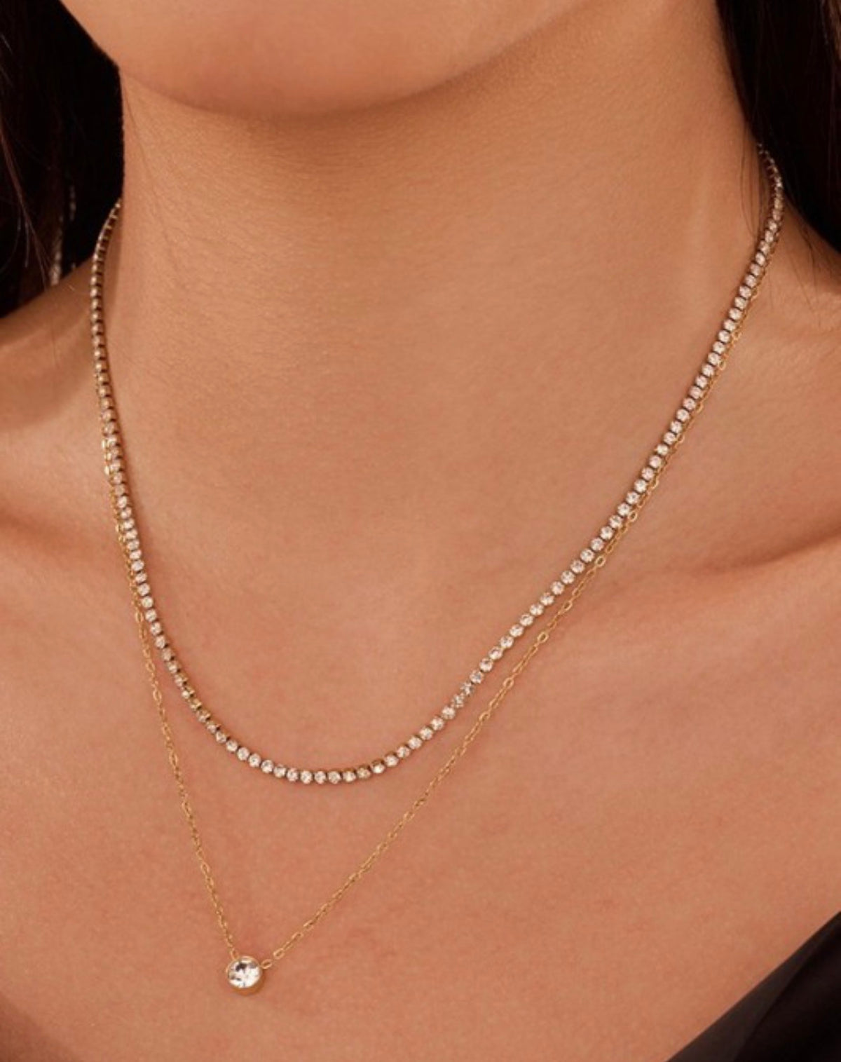 Double Diamond Necklace