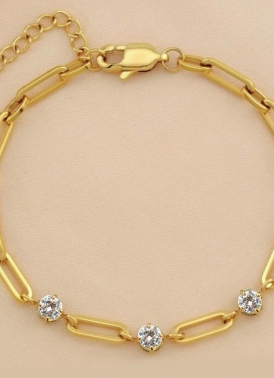 Crystal Chain Link Bracelet