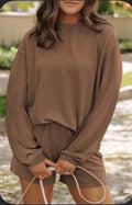 Brown Ribbed Set