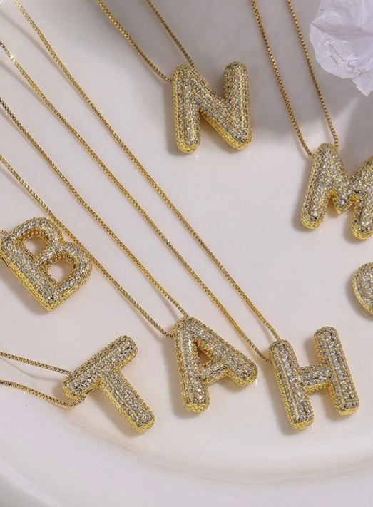 Rhinestone Bubble Initials