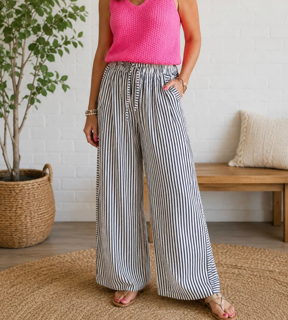 Black Striped Pants