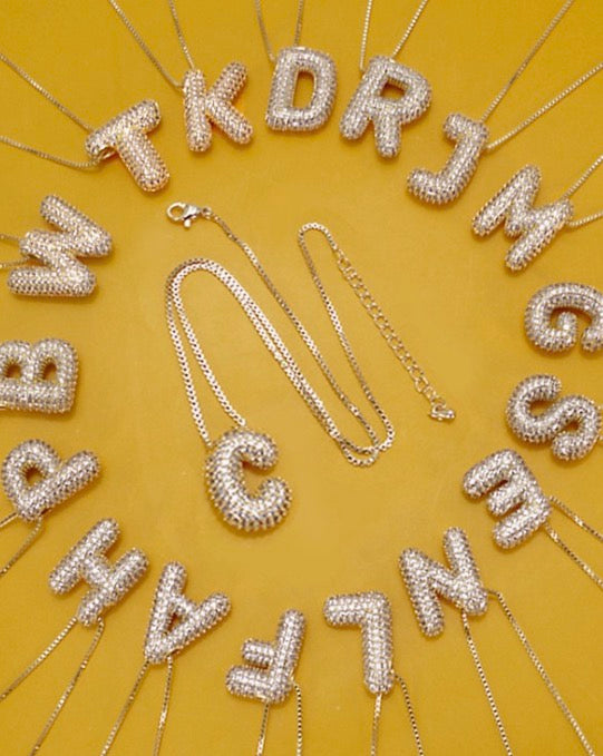 Rhinestone Bubble Initials